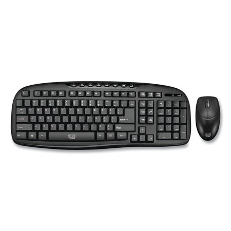 ADESSO Wireless Desktop Keyboard and Mouse Combo, 2.4 GHz Frequency/30 ft Wireless Range, Black WKB1330CB